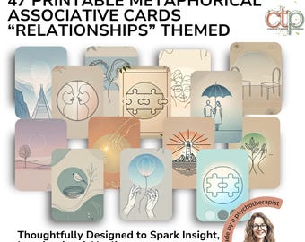 Metaphorical Cards: Minimalist Printable Self Awareness Tarot Oracle Art (PDF + PNG)