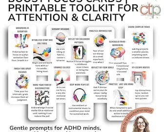 Concentration Cards To Boost Focus: Suitable for ADHD Therapy Resources (Printable)