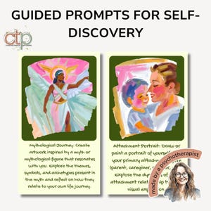 Art Therapy Cards PDF for Emotional Healing & Self-Discovery - 60 Printable Worksheets