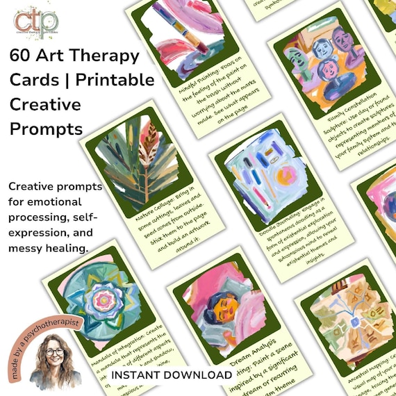 Art Therapy Cards: Creative Expression Prompts (PDF)
