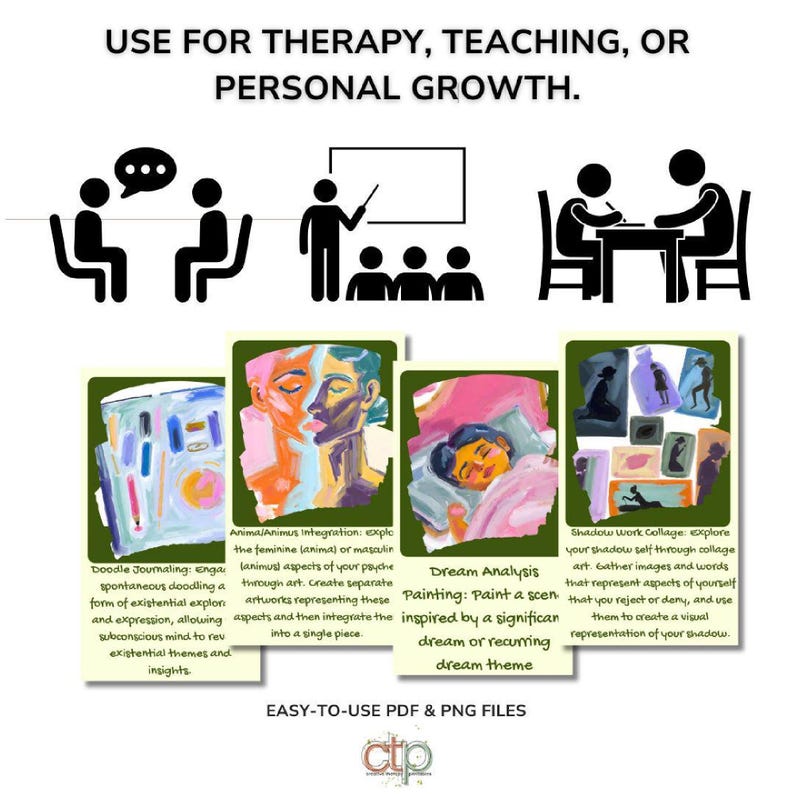 Art Therapy Cards PDF for Emotional Healing & Self-Discovery - 60 Printable Worksheets