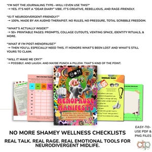 Menopause Worksheets + Ebook - Menopause Manifesto | Wild Woman Gen X Mental Health Journal | Also for Perimenopause & Midlife Wellness