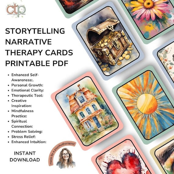 Narrative Therapy Storytelling Cards: Creative Play Prompts (Printable)