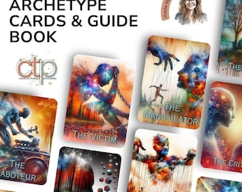 Shadow Work Therapy Cards, Printable Jungian Archetype Oracle Deck & Journal Prompts for Self-Discovery