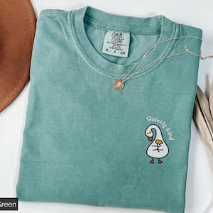 Embroidered Goose T-Shirt: Comfort Colors Cottagecore Tee