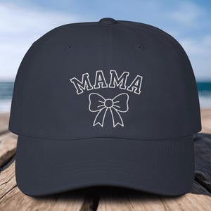 MAMA Embroidered Dad Hat: Vintage Style Mom Baseball Cap with Bow