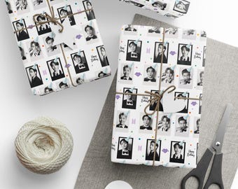 BTS Wrapping Paper, Birthday Gift, Kpop Wrapping Paper, Gift Wrapping BTS Paper, Birthday Paper
