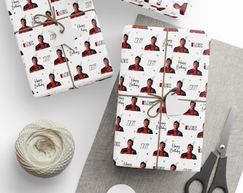 Charles Leclerc Wrapping Paper, Gift Wrapping Charles Leclerc Paper, F1, F1 Driver, Ferrari Birthday Paper, Formula 1, Birthday Paper