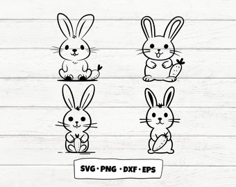 Rabbit SVG Bundle, Easter Bunny SVG, Rabbit Vector, Printable Rabbit Art, Cute Bunny, Cute Rabbit Clipart, Rabbit Silhouette,Rabbit Cut File