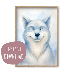 Póster infantil "Werner Wolf" para imprimir, descarga instantánea de cuadros digitales de pared, habitación infantil, habitación de bebé, cartel de animales personalizable