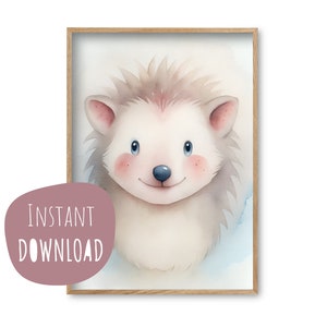Póster infantil "Isi erizo" cartel para imprimir.Descarga instantánea cuadros digitales de pared habitación infantil decoración habitación bebé cartel animal personalizable