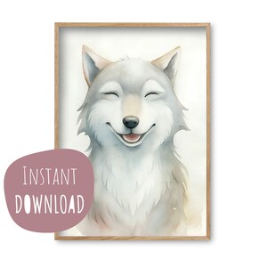 Cartel infantil "Walter Wolf" cartel para imprimir Descarga instantánea imágenes digitales de pared habitación infantil habitación de bebé cartel de animales personalizable