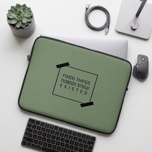 DevOps Laptop Sleeve: Fixing Things Nobody Knew Existed, Sage Neoprene 13″/15″