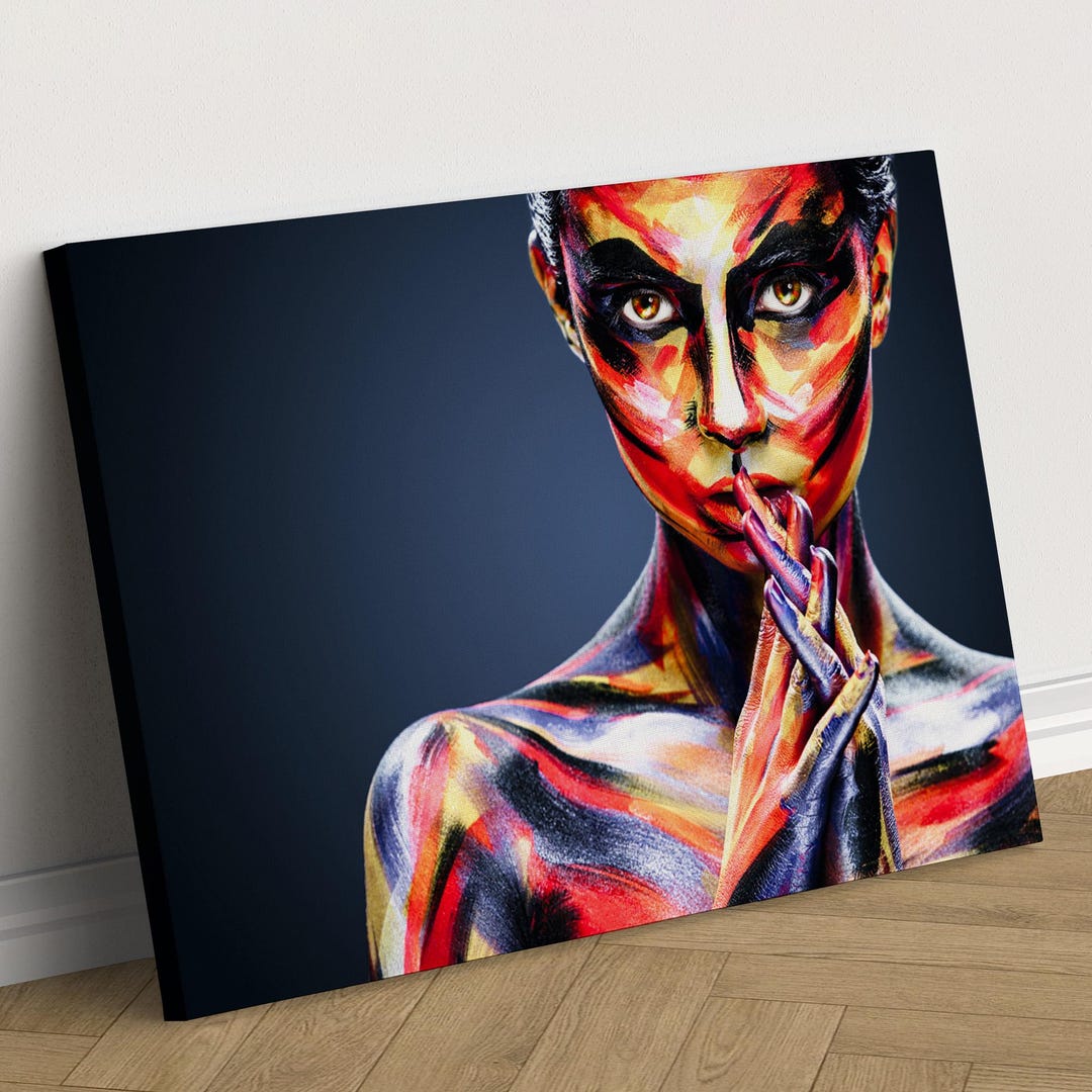 Beautiful Girl Portrait Oil Painting Look Decorative Canvas Wall Art ...