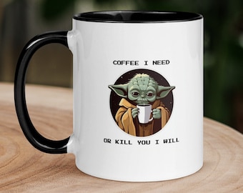 Baby Yoda Kaffeetasse / Bestes Yoda Geschenk / Baby Yoda Geschenk / Star Wars Geschenk / Grogu Tasse / Nerdige witzige Büro Teetasse / Beliebte meistverkaufte Tasse