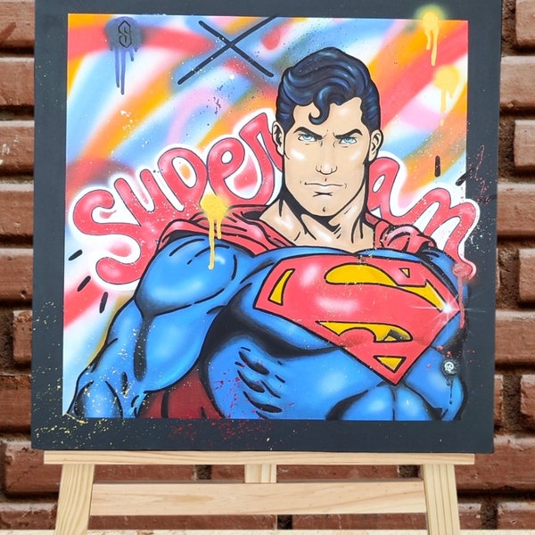 Tableau toile peinture superman