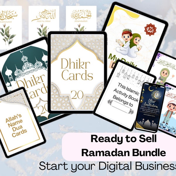 Resell PLR Ramadan Bundle | Digitales Produkt weiterverkaufen | Kinder Dua Karten, Islamische Kinder Printables, Duas für Kinder, Islamische Wandkunst | Duas PDF