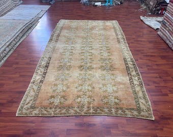 5x10 ft Oushak Rug - Handmade Wool Anatolian Bedroom Carpet- Turkish handwoven rug