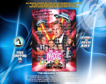 Série télévisée THE INVADERS - David Vincent - Impression d'affiche de fan art rétro
