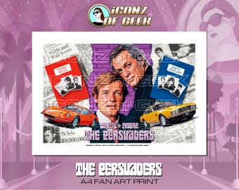 THE PERSUADERS! - Les Persuaseurs - Roger Moore - Tony Curtis - A4 Retro Poster Fan Art Print