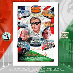 The Italian Job - Michael Caine - Retro Fan Art Poster Print