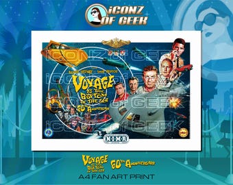 Voyage to the Bottom of the Sea - Flying Sub - Seaview - 60th Anniversary Retro A4 Fan Art Print