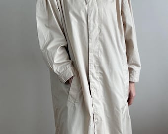 Vintage Beige Trench Coat: 90s Loose Fit, Size XL