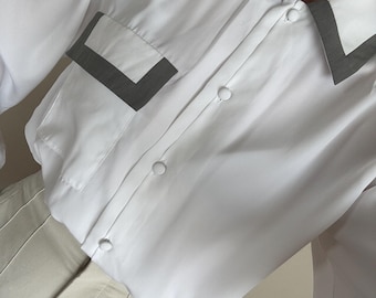Vintage white minimalist blouse, size S