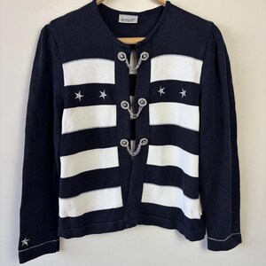 Basler Vintage コットン＆ビスコース ストライプカーディガン、サイズ L