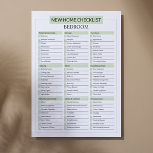 New Home Checklist Template, First Home Checklist, New Home Essentials ...
