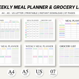 weekly meal planner
printable
meal planner
food diary
food journal
meal tracker
grocery list
kitchen inventory
meal prep
meal plan
shopping list
daily meal planner
meal planner pdf