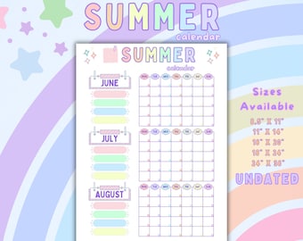Editable Summer Checklist, Kids Chore Chart (Digital Download)