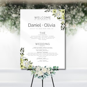 Editable Wedding Welcome Sign Template, Greenery Wedding Welcome Sign, Sage Wedding Welcome Sign, Eucalyptus Wedding Sign, Instant Download
