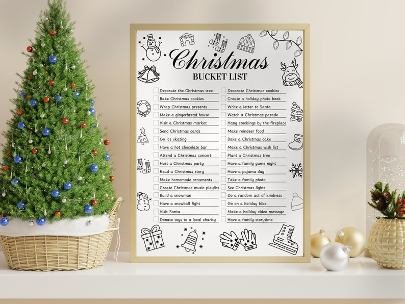 Editable Christmas Bucket List Template Christmas Checklist Holiday