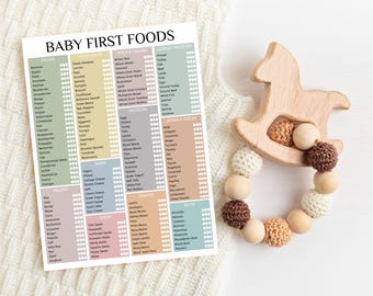 Liste de contrôle des aliments pour bébé d'abord : outil de suivi du sevrage, plus de 160 aliments (téléchargement numérique)