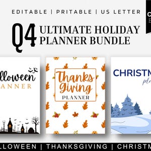 The Ultimate Christmas Bundle, Thanks giving Planner, Halloween Planner, Christmas Planner Template, Printable Christmas Bundle