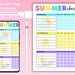 Editable Summer Checklist, Summer Checklist for Kids, Chore Chart for ...