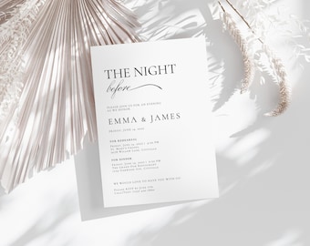 Modern Minimalist Rehearsal Dinner Invitation | 5” x 7” | Editable in Canva