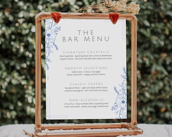 Wedding Bar Signature Drinks Menu | 8x10 Inches | Canva Editable | Instant Download