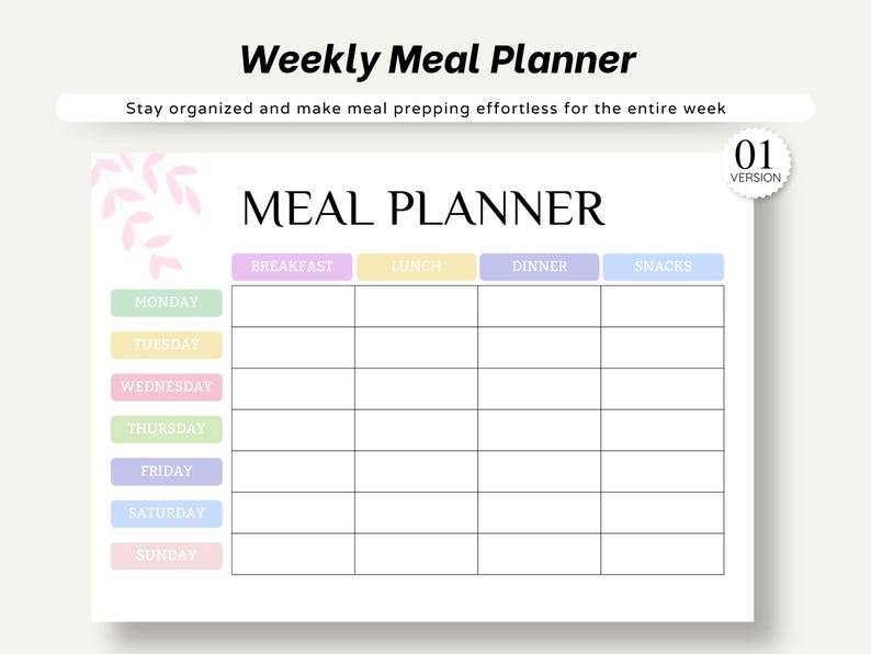 weekly meal planner
printable
meal planner
food diary
food journal
meal tracker
grocery list
kitchen inventory
meal prep
meal plan
shopping list
daily meal planner
meal planner pdf