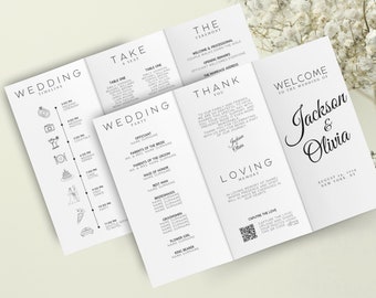 Minimalist Gatefold Wedding Invitation Template (Printable)