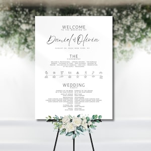 Modern Wedding Welcome Sign Template, Editable Minimalist Wedding Welcome Sign, Wedding Welcome Poster, Printable Template, Instant Download