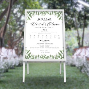 Editable Wedding Welcome Sign Template, Greenery Wedding Welcome Sign, Sage Wedding Welcome Sign, Eucalyptus Wedding Sign, Instant Download