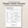 ADHD Planner, Editable ADHD Planner, Printable ADHD Planner Set, Hourly ...