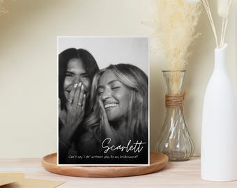 Frierikort med foto för brudtärna: Personlig brudtärna (Canva-mall)