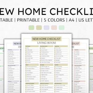 New Home Checklist Template, First Home Checklist, New Home Essentials ...