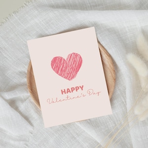 Modèle de carte de Saint-Valentin modifiable, modèle imprimable de carte de Saint-Valentin douce et simple, carte de Saint-Valentin, téléchargement numérique
