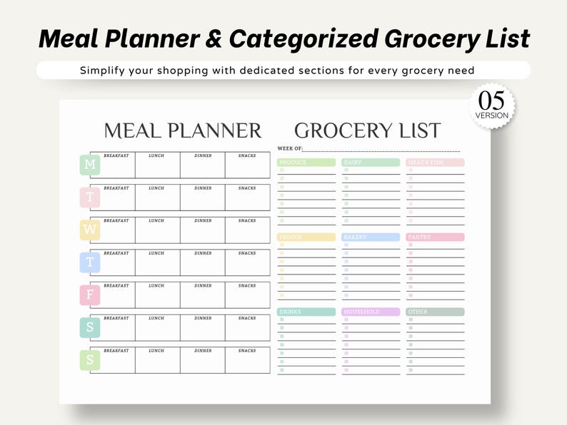 weekly meal planner
printable
meal planner
food diary
food journal
meal tracker
grocery list
kitchen inventory
meal prep
meal plan
shopping list
daily meal planner
meal planner pdf