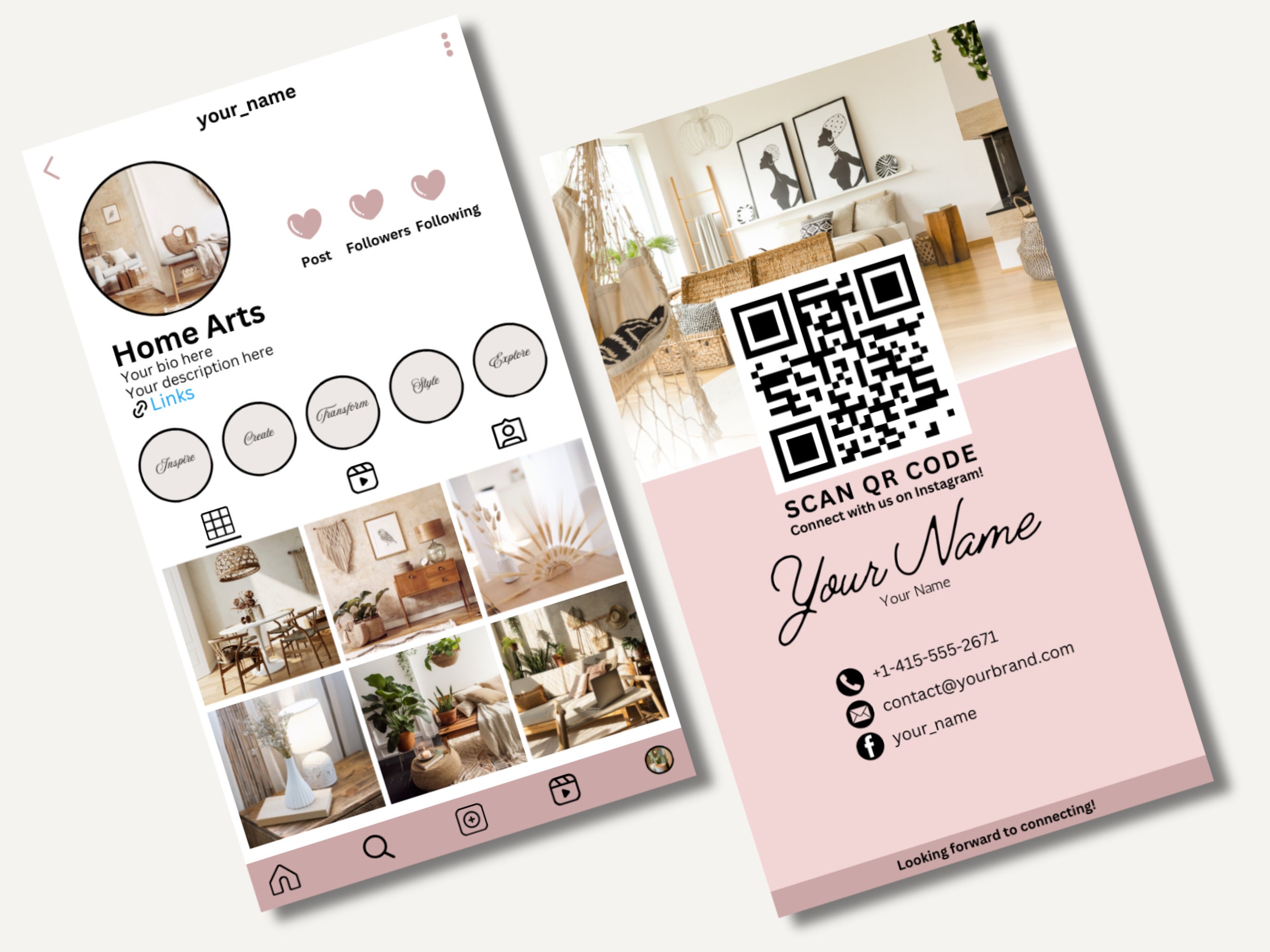 QR Code Business Card Template: Minimalist Design (2x3.5 Inches) - Etsy