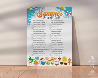 Summer Bucket List Printable: Fun Family Activities - Canva Template